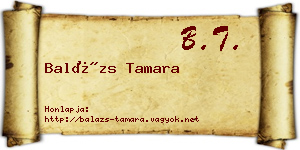 Balázs Tamara névjegykártya