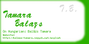 tamara balazs business card